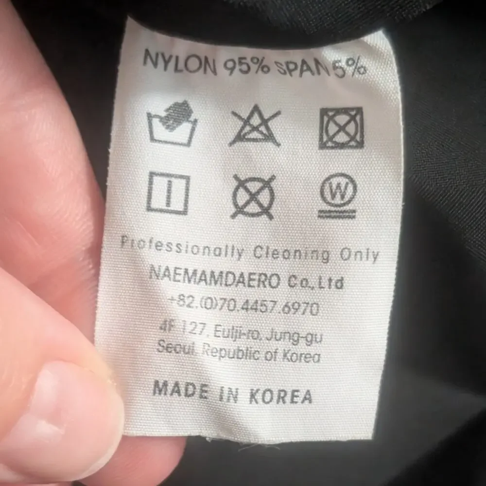 99%IS- Korean Streetwear Nylon Moto Jacket in Black, Size 2 (Medium)